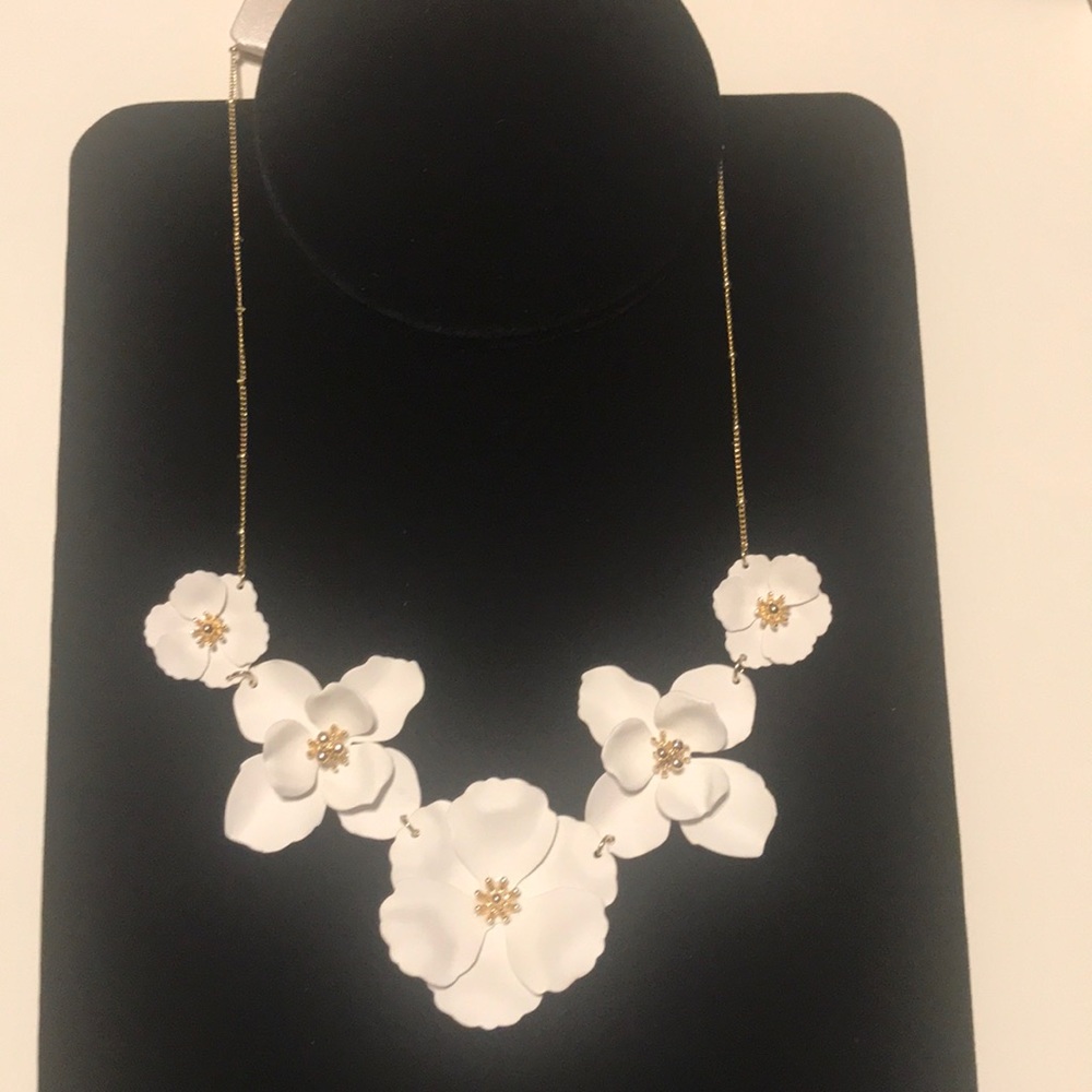 White Flower Blossom Necklace